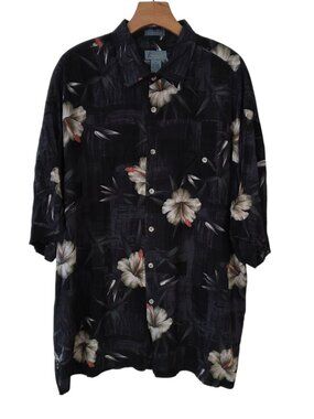Kaylua Bay Hawaiian‎ Shirt Rayon Button Up  Floral Hibiscus Beach Cruise Mens XL